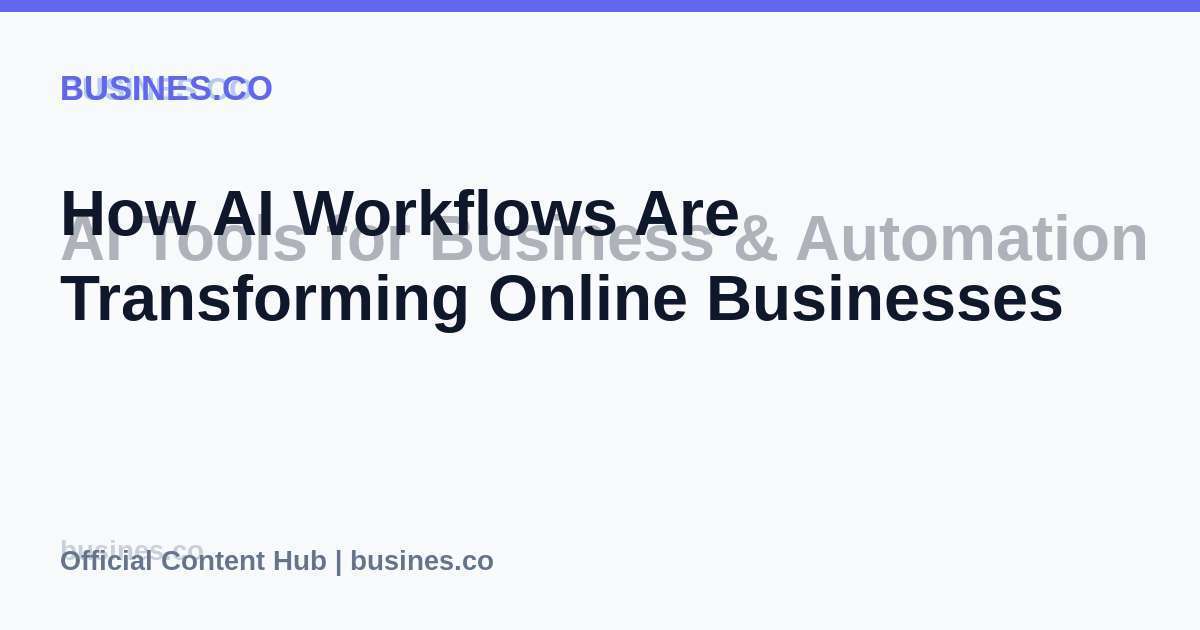 How AI Workflows Are Transforming Online Businesses
