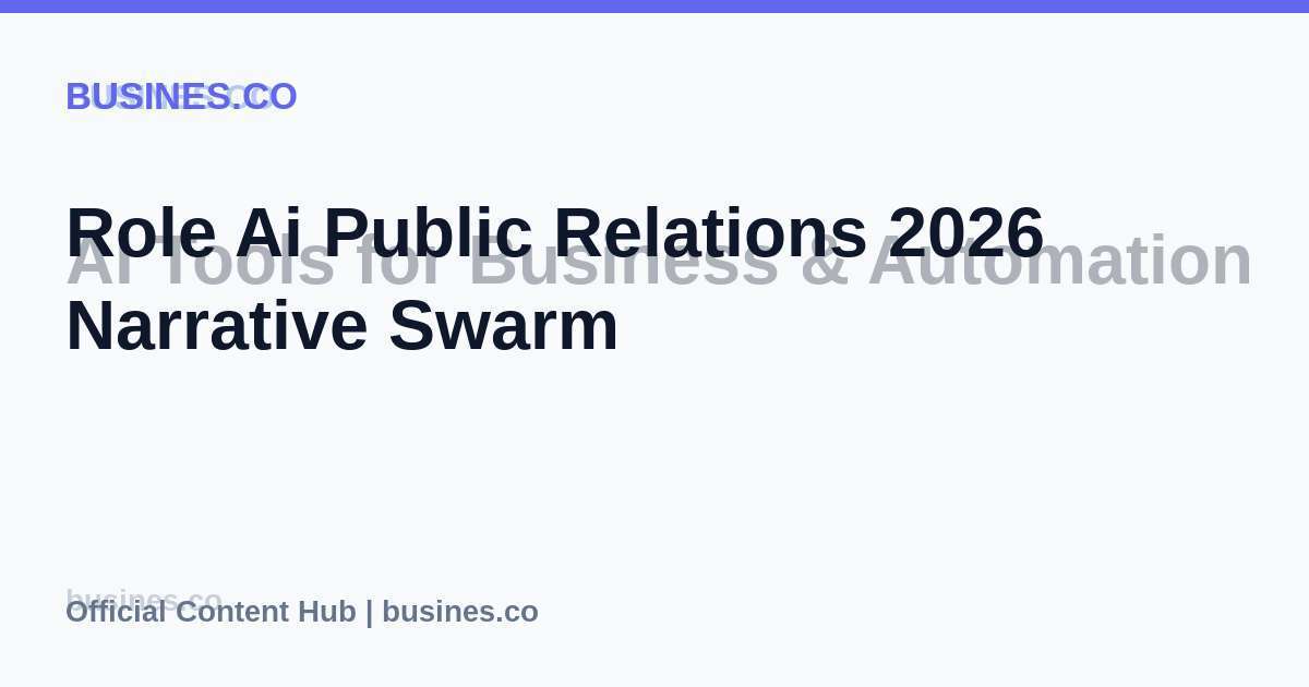 Role Ai Public Relations 2026 Narrative Swarm